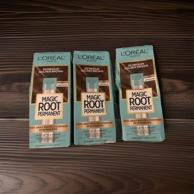 3x L'Oreal Paris Magic Root Hair Rescue Color Kit, 5G Medium Golden Brown