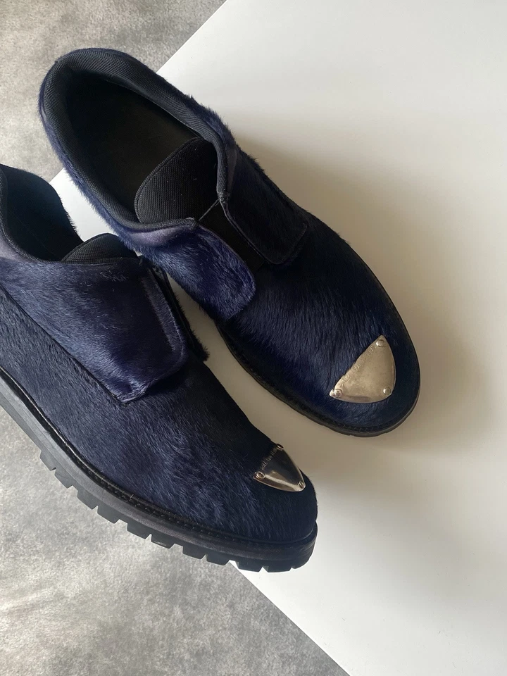 Neil Barrett Pony/Cabello de becerro Derby Vibram Zapatos Hombres US12 Foto 2 de 4