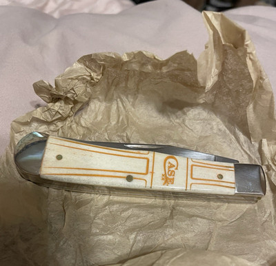 Case Trapper Pocketknife Orange/White Bone Handle 2-Blade SS Slipjoint 2023