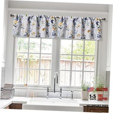 2 Pack Blackout Window Valance, 18 52"W x 18"L Pack of 2 A-yellow Gray