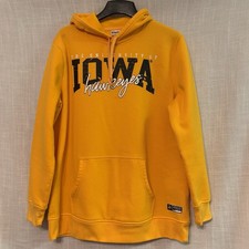 University of Iowa Hoodie Pullover Sweatshirt Men's XL Yellow Logo Pouch