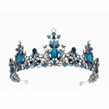 Ornamental Alloy Bridal Crown Regal Gold Tiara Headpiece