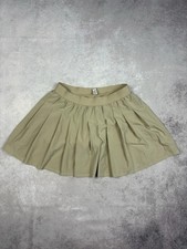 Alo Yoga Varsity Tennis Miniskirt In Tan w/ Built in Shorts