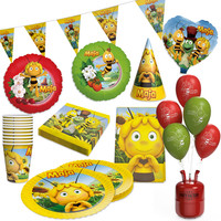 Biene Maja 108-Tlg. Party Set – Deko Mit Folienballons Wimpel Tischdecke HüTen