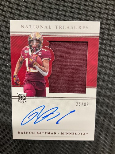 2021 Panini National Treasures Rashod Bateman Rookie Patch Auto /99 No Reserve