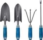 4 Piece Garden Tool Set Heavy Duty, Hand Tools Work No-Slip Grip Trowel Weeder