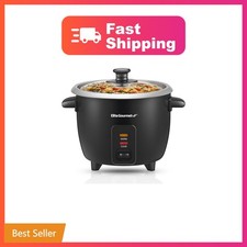 Elite Gourmet ERC003BX Rice Cooker, Keep Warm, Black, 6 Cups Cooked | 3 Cups ...