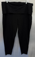 Torrid Leggings Womens Plus SZ 3X Black Full Length Foldover Waist Premium NWT