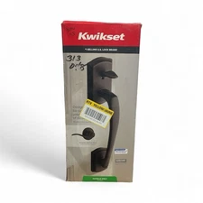 Kwikset Prescott Front Door Handle No Lock, Entry Handleset - Venetian Bronze