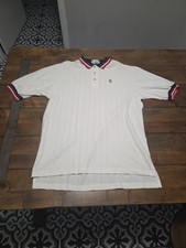 vintage sea palms by hartwell polo shirt large made in usa cream knit polo