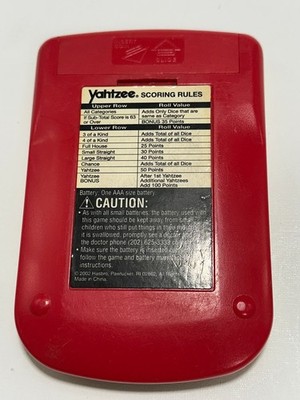 Vintage 2002 Hasbro Yahtzee Handheld Electronic Game Gold Red Edition - Works