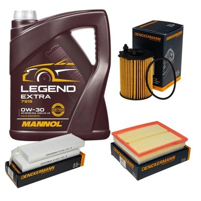 DENCKERMANN Inspektionspaket 5 L MANNOL Legend Extra 0W-30 für Citroën Berlingo