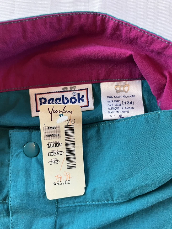 NWT Vintage 80s 90s Reebok Sport Beach Volleyball Zip Up Windbreaker XL - Image 4 of 4