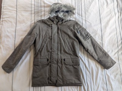 Alpha Industries Men's N-3B W3X Waxed Canvas Parka Barnstormer Brown Medium