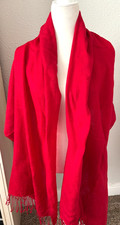 28X90 PASHMINA Cashmere Wool Red Shawl Large SCARF Knotted Fringe WRAP  Nepal