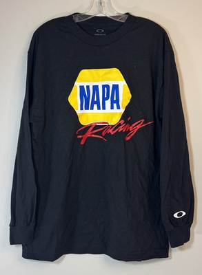#ad Oakley NAPA Racing Vintage Long Sleeve Graphic T Shirt Men’s Large Black Cotton $32.99