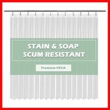 Clear Shower Curtain Liner 5G PEVA Waterproof with 72''x72