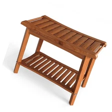 Water Proof Shower Bench With Storage Shelf For Bathroom Spa JBYA