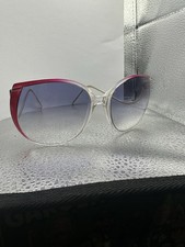 FOSTER GRANT VTG 1970  s Rose Blue Lense PINK Oversized Wire Bug Eyed SUNGLASSES