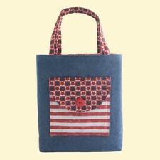 Patriotic Tote Bag  Large Denim Handbag with Pockets for USA 250th Anniversary