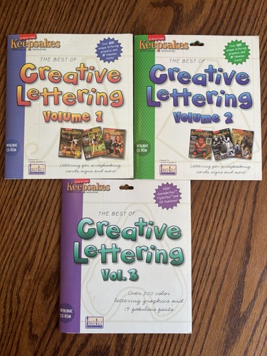 Creative Lettering Volumes 1, 2 and 3 CD-ROMs Creating Keepsakes Scrapbooking