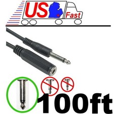 100ft Mono 1/4" Male Female Extension Guitar/Amp/PA/Mic Cable/Cord/Wire,6.35mm
