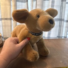 Russ GOLDEN RETRIEVER Brown Velour Soft 10" Plush Puppy Dog Black Collar