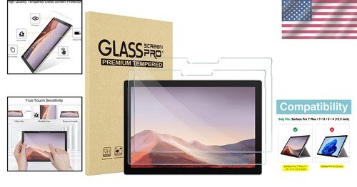 Glossy Anti-Fingerprint Tempered Glass Protector for Surface Pro 12.3" - 2 Count - Picture 2 of 10