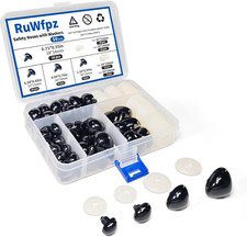 Ruwfpz Safety Noses for Crochet Animals Amigurumi 15-30Mm 4 Sizes Black