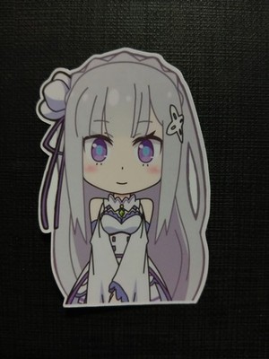 Emilia ReZero Re:Zero Chibi Isekai Quartet Glossy Sticker Anime Waterproof!