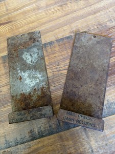 Antique 1910-1940 Metal Cash Register Flash Sign Plates/Drawer Indicators Set 2