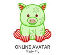 Webkinz Classic Minty Pig Christmas Pet Code Only