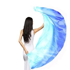8mm Hand-made Belly Dance Silk Scarf Veils for Women Gradual Colors 98x45 Tur...