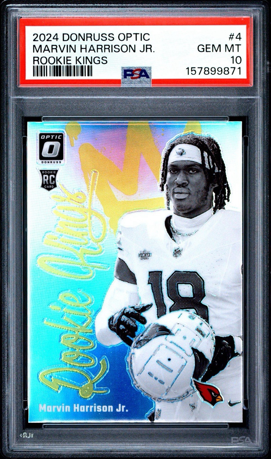 MARVIN HARRISON JR 2024 Panini Donruss Optic Rookie Kings #4 PSA 10 Gem Mint