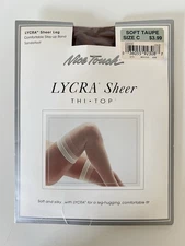 Nice Touch Lycra Sheer Thi Top Thigh Highs Size C Soft Taupe Sandalfoot