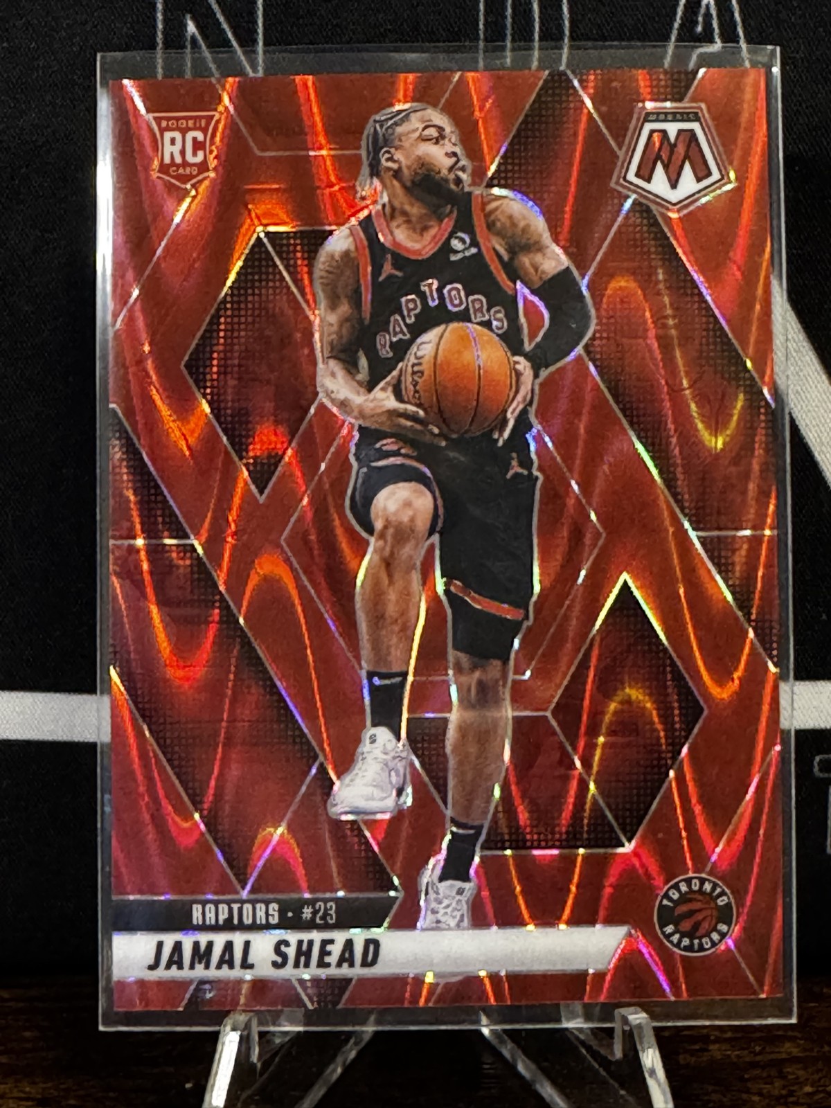 2024-25 Panini Mosaic - Rookies Jamal Shead #201 Red Seismic Mosaic Raptors /299