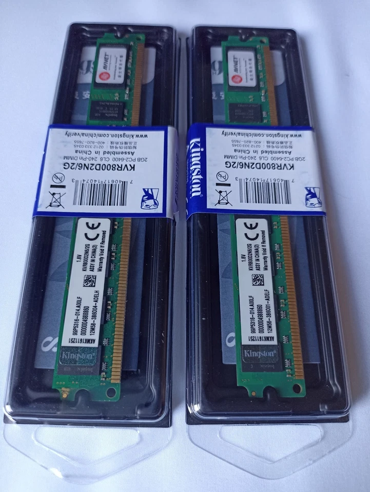 Kingston 2GB 800MHz PC2-6400U DIMM DDR2 KVR800D2N6/2G Memoria Ram per PC Desktop - Immagine 3 di 4