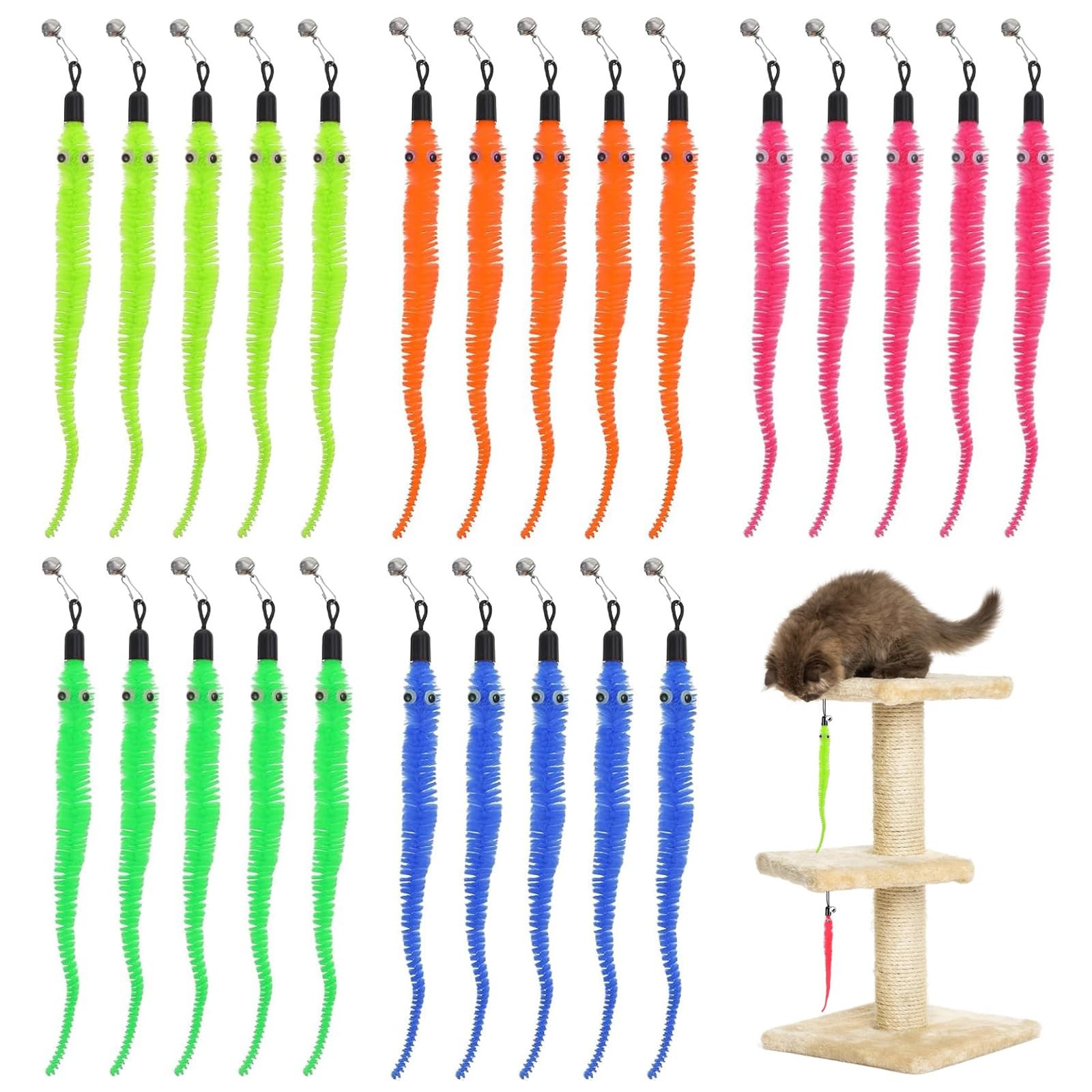 Jouet chat kit jeu interactif de remplacement 25 pièces plumes canne à pêche
