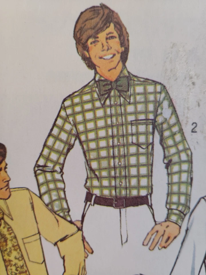 Simplicity 7205 Shirt Tie Cummerbund Sewing Pattern Mens 38 15 UC Suit Formal - Image 4 of 4