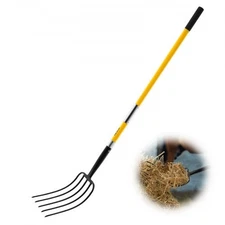 VEVOR Garden Fork,5-Tine Gardening Pitchfork w/Fiberglass Handle,57 in Heavy Dut