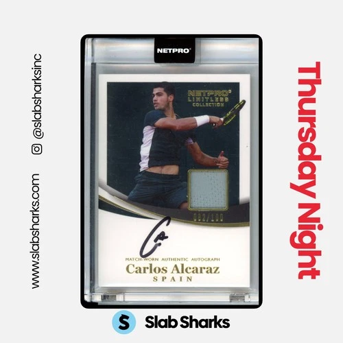 2022 NETPRO LIMITLESS COLLECTION #CA-2 CARLOS ALCARAZ ROOKIE PATCH AUTO RC /100