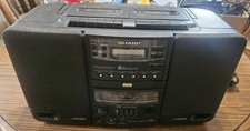 Vintage SHARP WQ-CH600 PORTABLE 6 CD CHANGER RADIO CASSETTE PLAYER READ...
