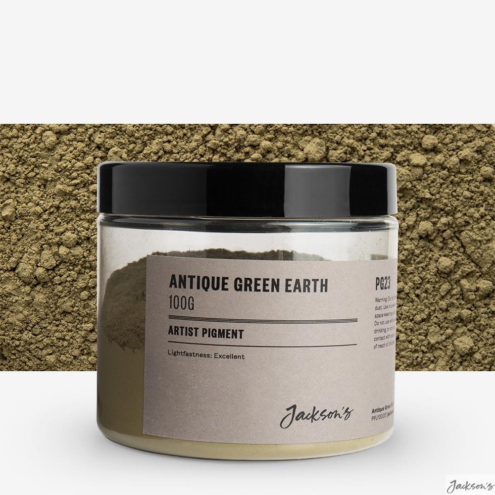 Jackson's : Artist Pigment : Antique Green Earth PG23 : 100g (in 200ml Jar) :...