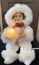 Vintage Telco Motion-Ette Christmas SNOWBALL GIRL Animated Figure Corded WORKS