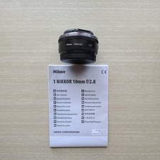 Nikon 1 Nikkor 10mm f/2.8 Lens - Official Lens Caps - Very Good Condition 