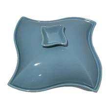 Rare Godinger Casserole Dish 8x8 5.5 Sienna Blue Ceramic Covered See Photos Gift