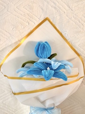 Blue serenity Pipe Cleaner Bouquet