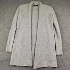 Saks Fifth Avenue Cashmere Cardigan Gray Open Front Women's XS