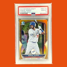 2023 Bowman Draft - Chrome Samuel Munoz #BDC-102 Gold /50 (RC) PSA 10 POP 1
