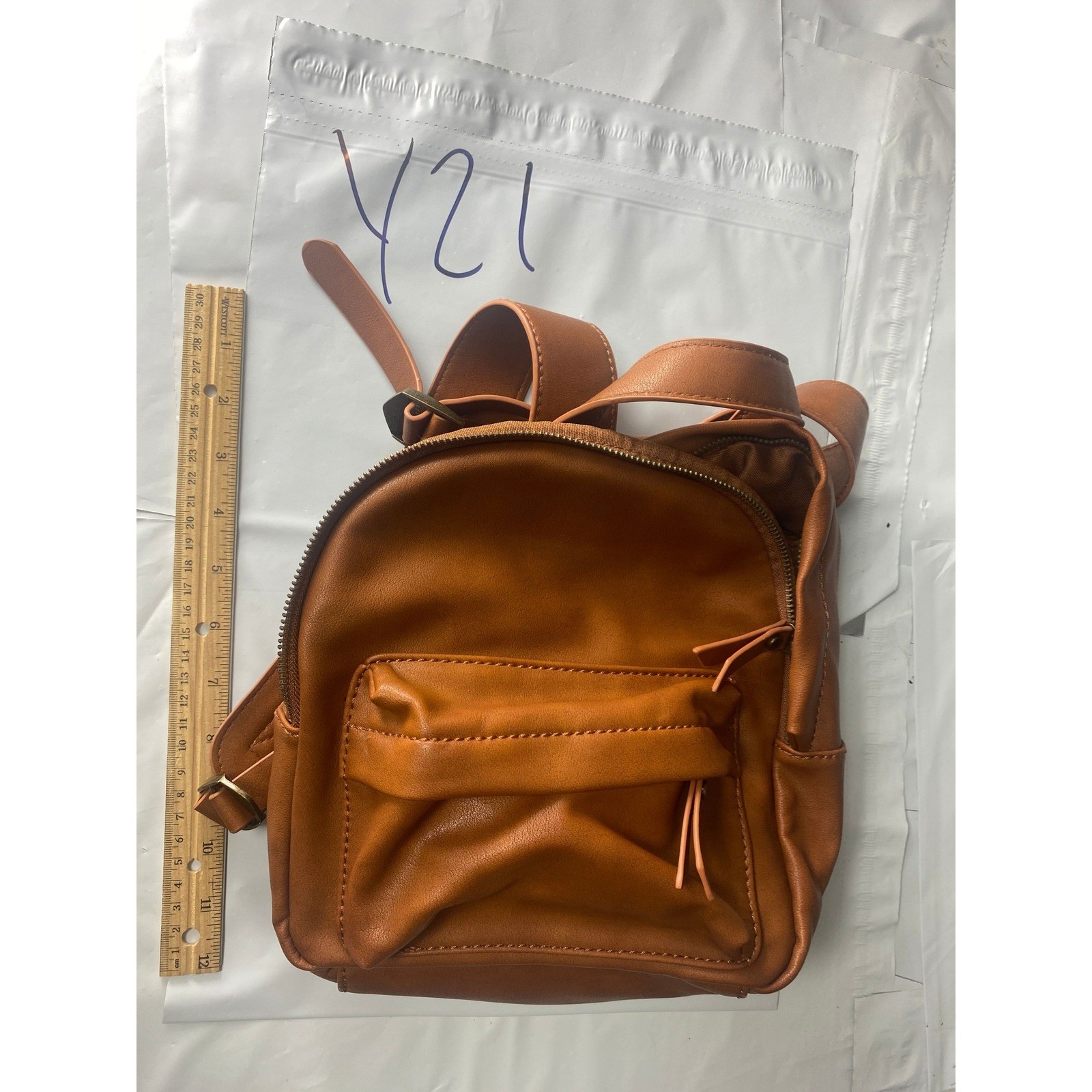 Universal Thread Mini Backpack Brown Faux Leather… - image 1